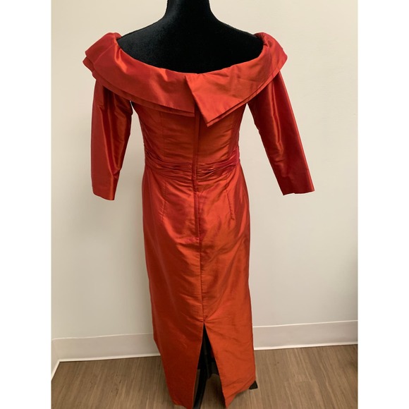 Marisa Baratelli Silk Off Shoulder Evening Gown Sz 6 - Picture 2 of 5